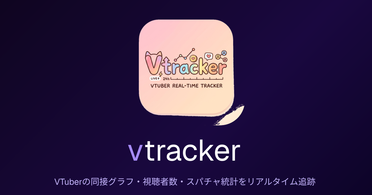 vtracker | VTuber同接グラフ・視聴者数・スパチャ統計をリアルタイム追跡